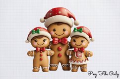 Watercolor Christmas Gingerbread Man Clipart PNG Product Image 1