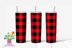 Buffalo Plaid Christmas Skinny tumbler Sublimation #3 Product Image 1