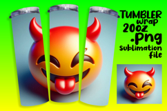 Sublimation Graphics for 20oz Tumbler , 3D Emoji Product Image 1