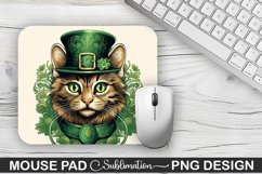 St. Patrick&#039;s Day Cat Sublimation Mouse Pad Design Product Image 1
