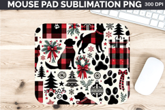 Watercolor Dog Mouse Pad Sublimation - Christmas PNG Design Product Image 1