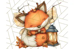 Fall Fairy Animal Clipart PNG, Woodland Creatures With Wings Product Image 5