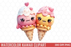 Watercolor Kawaii Clipart Product Image 1