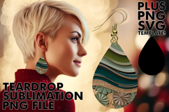 Sweet Teardrop Earrings Gift PNG, Pattern Product Image 1