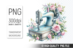 Vintage Sewing Machine Clipart PNG Bundle, High Quality PNG Product Image 15