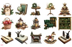 Reading In Christmas Clipart Product Image 2