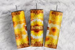 Nana Sunflowers Honeycomb Gold Glitter 20 oz tumbler wrap Product Image 1
