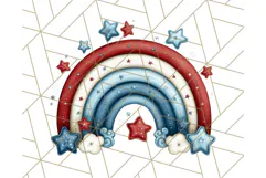 Patriotic Scandinavian Rainbow Clipart PNG, 4th Of July Png Product Image 5