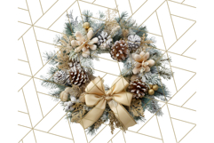 Christmas Wreath Clipart, Holiday Greenery PNG Illustrations Product Image 5