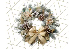 Christmas Wreath Clipart, Holiday Greenery PNG Illustrations Product Image 5