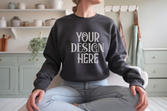Dark Heather Gildan 18000 Mockup, Gildan Sweatshirt Mockup Product Image 1