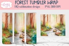 Watercolor Forest Tumbler Wrap Sublimation PNG BUNDLE Product Image 2
