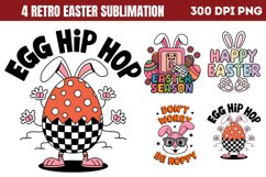 Retro Easter Sublimation PNG Product Image 1