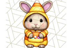 Halloween Bunny Clipart, Cute Bunnies in Costumes PNG Product Image 5