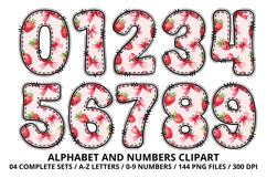 Coquette Strawberry Alphabet PNG Letters &amp; Numbers 300DPI Product Image 5