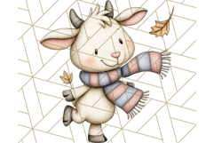 Fall Farm Animal Clipart, Autumn Barnyard PNG Illustrations Product Image 5