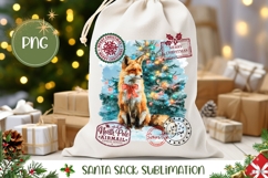 Christmas Tree Santa Sack, Cartoon Fox Santa Sack Design Product Image 1