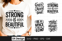 Strong Is Beautiful Women Empowerment SVG PNG Product Image 1