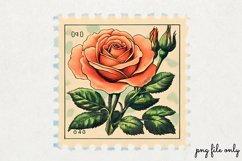 Valentines Romantic Retro Style Stamp Clipart PNG Product Image 1