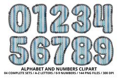 Blue Baby Shower Alphabet Clipart PNG 300 DPI Product Image 5