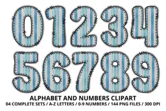 Blue Baby Shower Alphabet Clipart PNG 300 DPI Product Image 5