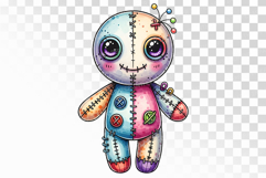 Colorful Pin Head Stitched Doll Halloween Voodoo PNG Product Image 1