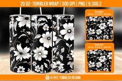 Flowers Tumbler Wrap Designs, Sublimation Wrap Product Image 1