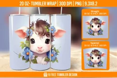 3D Highland Cow Tumbler Designs, Sublimation Wrap Product Image 1