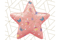Cute Puffy Star Clipart PNG, 3D Glossy Pastel Stars Clip Art Product Image 5