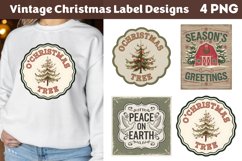 Vintage Christmas Label Sublimation PNG Product Image 1