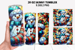 Snowman Skinny Tumbler 20oz Wrap Design, Christmas Tumbler Product Image 1