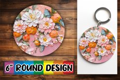 Blooming Pattern Round Keychain Design Product Image 1