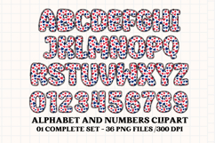 4th July Alphabet png clipart, independence letters doodle Product Image 2