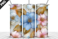 3D Flowers Tumbler Wrap | Sublimation Design | Tumble PNG Product Image 2