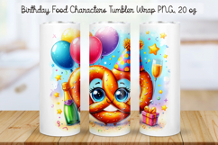 Birthday Food Character Tumbler Wrap PNG 20 oz Product Image 1