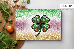 Glitter Four Leaf Clover Cutting Board PNG Sublimation Desig Product Image 1
