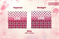 Valentines Day Plaid Tumbler Wrap | Sublimation | PNG Product Image 2