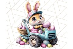 Pastel Easter Construction Clipart, Bunny Truck PNG Product Image 2