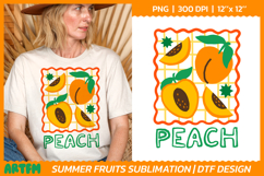 Peach Sublimation | Summer Tropical Fruit DTF Print Product Image 1
