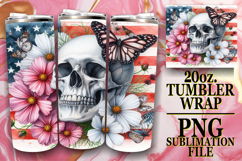 Joyful escapes 20oz tumbler wrap, Skull USA Product Image 1