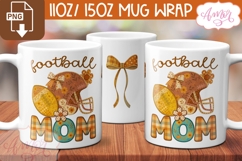 Football Mom mug wrap sublimation PNG, Fall Mug PNG Product Image 2