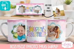 Happy Easter Mug Wrap PNG sublimation, Easter photo mug PNG Product Image 1