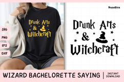 Wizard Bachelorette Party Saying SVG | Drunk Arts Witchcraft Product Image 1