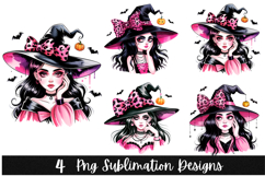 4 Halloween Witch Clipart PNG | Spooky Season Png Product Image 1