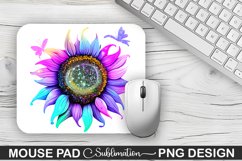 Magical Purple Cyan Sunflower Sublimation Mouse Pad Design Product Image 1