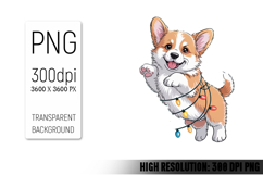 Cute Christmas Dog, Animal Sublimation Clipart PNG Product Image 1