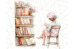 Cozy Book Lover Clipart PNG, Aesthetic Reading Graphics Product Image 5