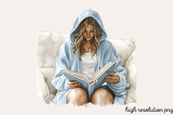 Blue Cozy Spring Home Clipart PNG Product Image 1
