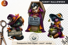 Funny Halloween characters Clipart Spooky graphics Product Image 1