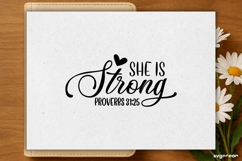 She Is Strong SVG Engraved | Faith SVG Product Image 2